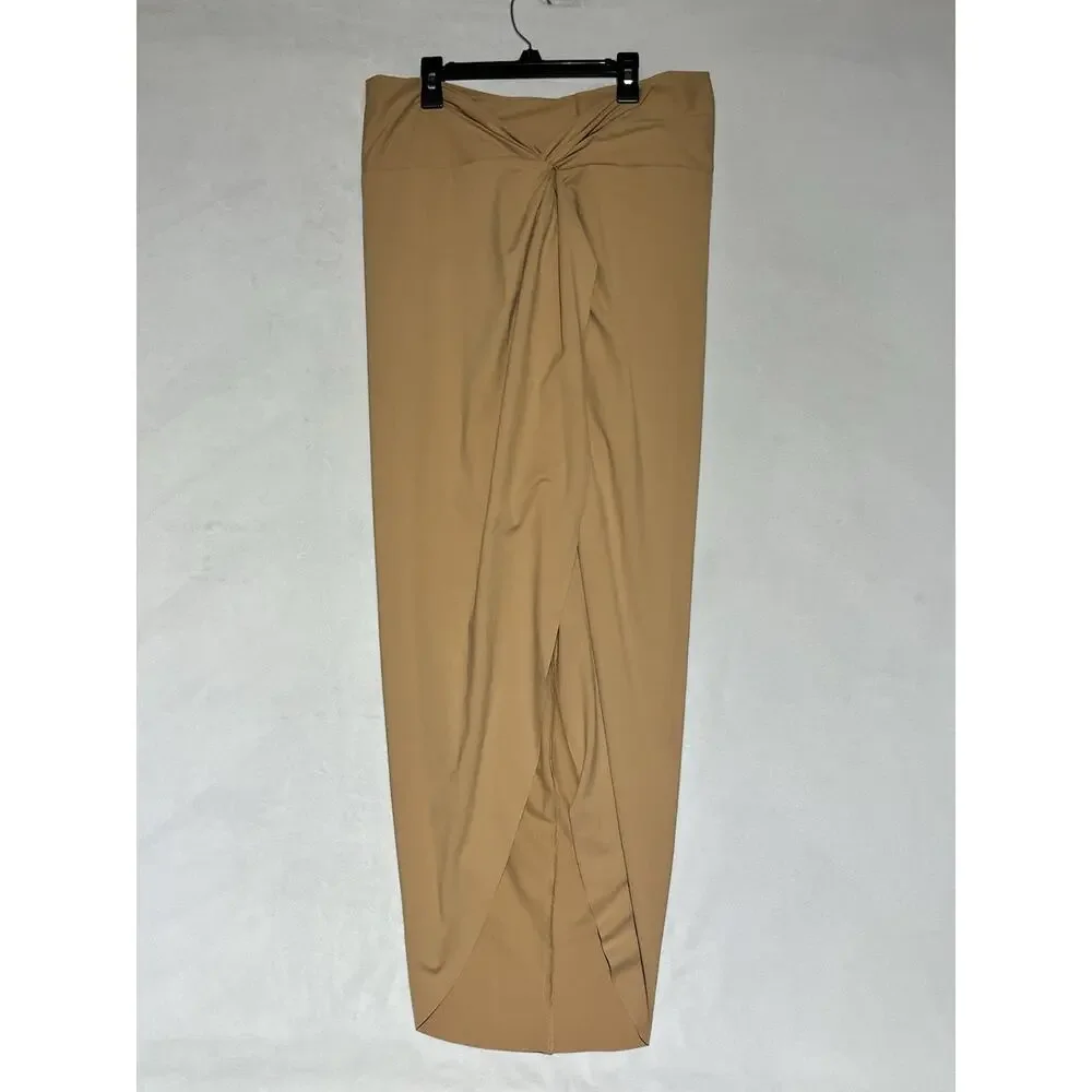 Skims Nude Ochre Sarong Swim Skirt Size XL Tan Stretch Wrap Tie Knot Cover Up